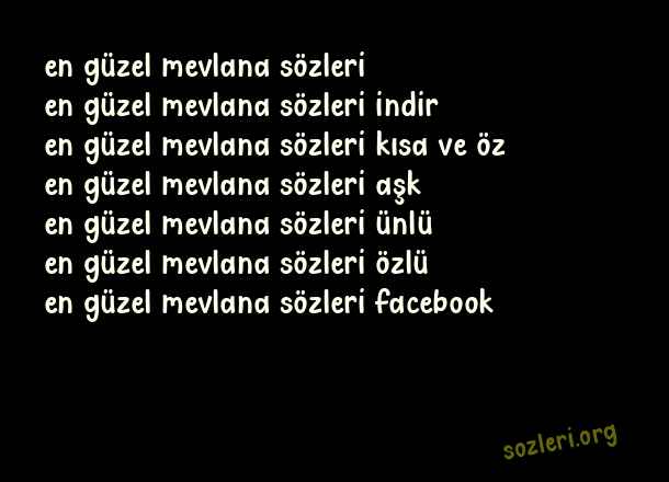 En Güzel Mevlana