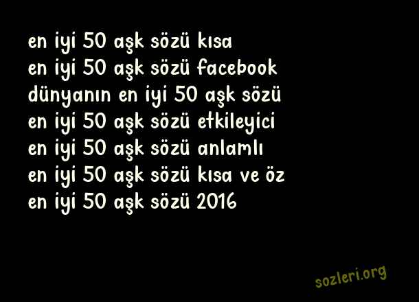 En İyi 50 Aşk Sözü