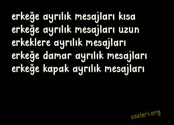 Erkeğe Ayrılık