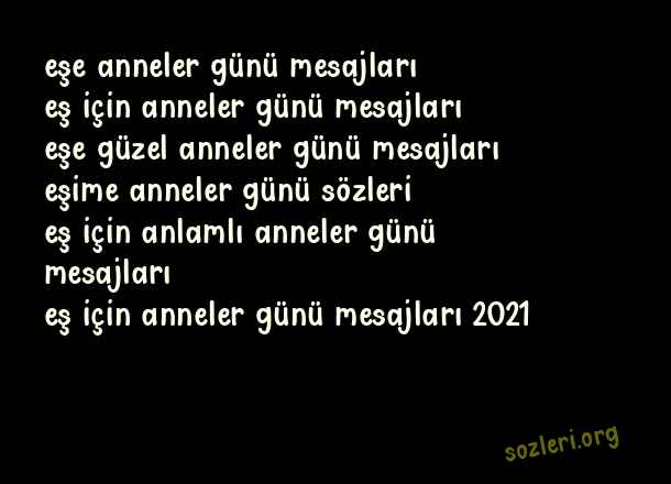 Eş İçin Anneler Günü
