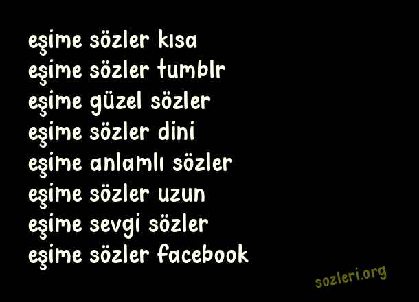 Eşime Sözler