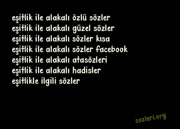 Eşitlik