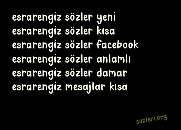 Esrarengiz Sözler