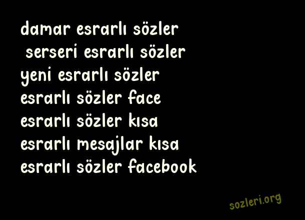 Esrarlı Sözler