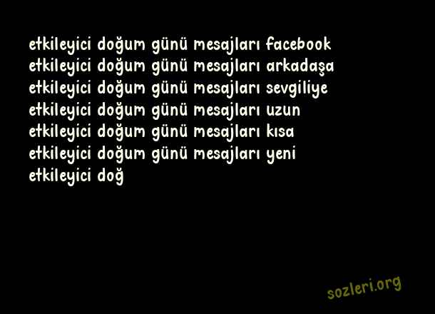 Etkileyici Doğum Günü