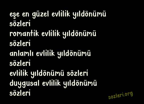 Evlilik Yıldönümü