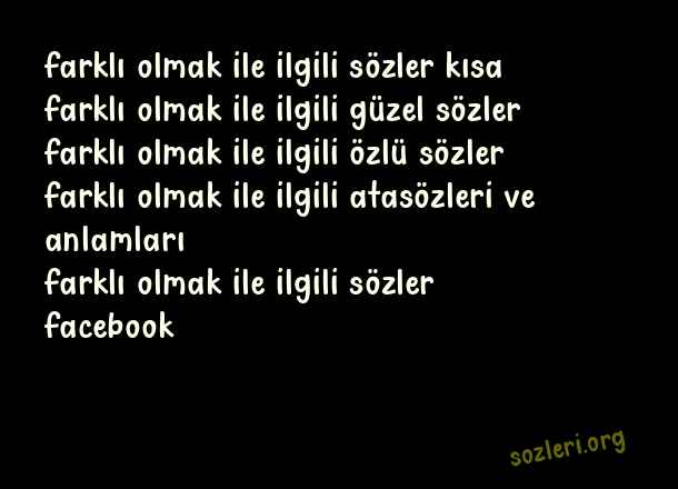 Farklı Olmak