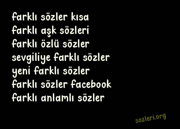 Farklı Sözler