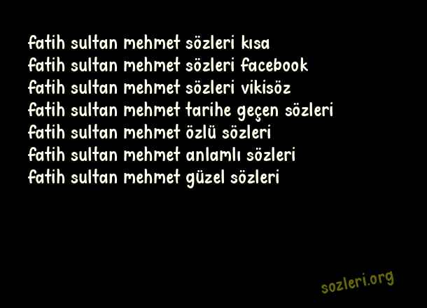 Fatih Sultan Mehmet