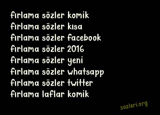 Fırlama Sözler