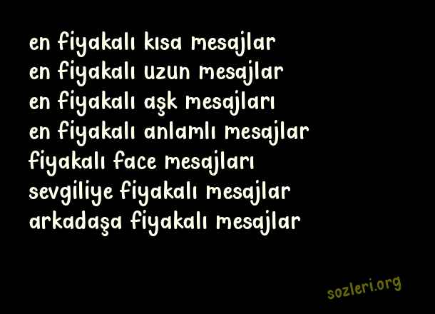 Fiyakalı Mesajlar