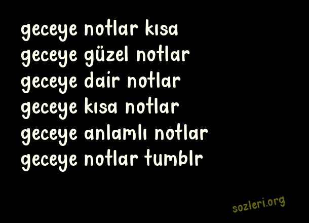 Geceye Notlar