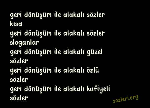Geri Dönüşüm