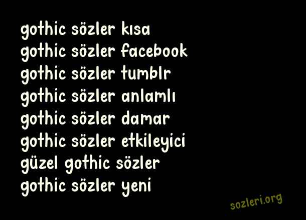 Gothic Sözler