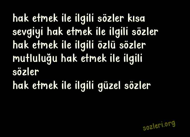 Hak Etmek