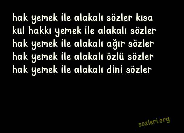 Hak Yemek