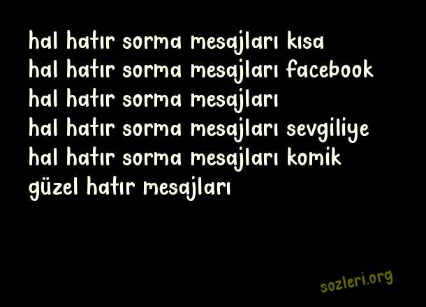 Hal Hatır Sorma
