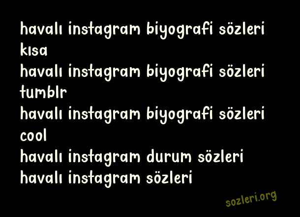 Havalı İnstagram Biyografi