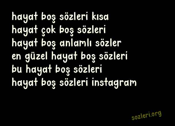 Hayat Boş