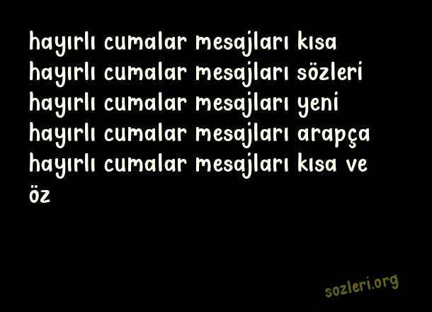 Hayırlı Cumalar