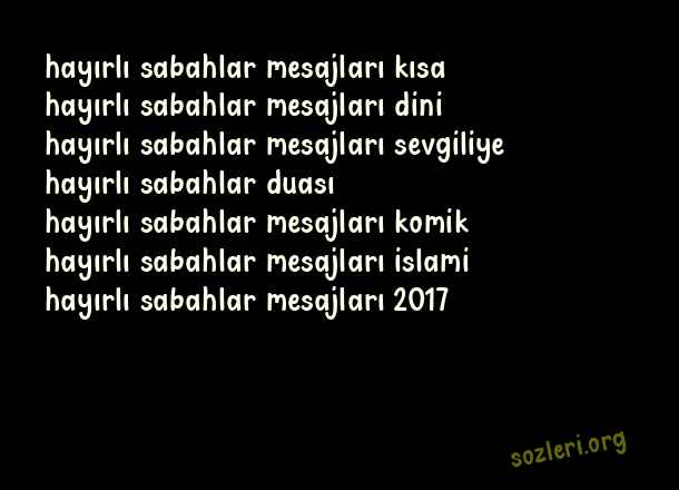 Hayırlı Sabahlar