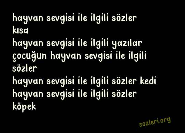 Hayvan Sevgisi
