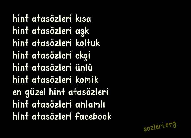 Hint Atasözleri