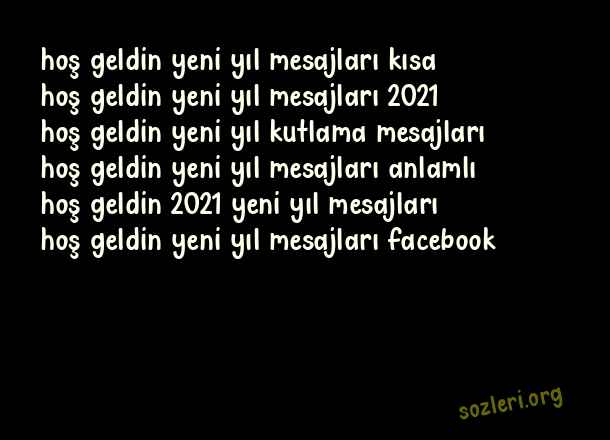 Hoşgeldin Yeni Yıl