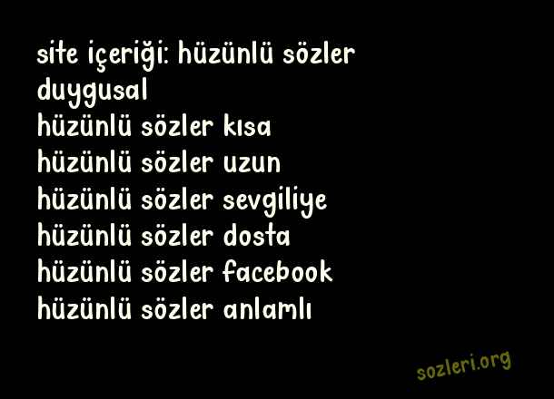 Hüzünlü Sözler