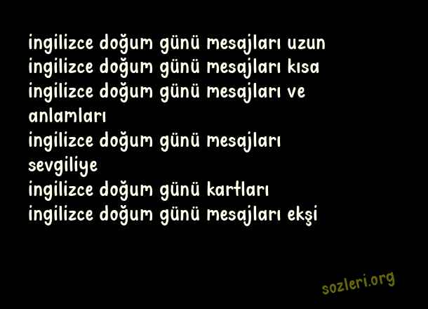 İngilizce Doğum Günü