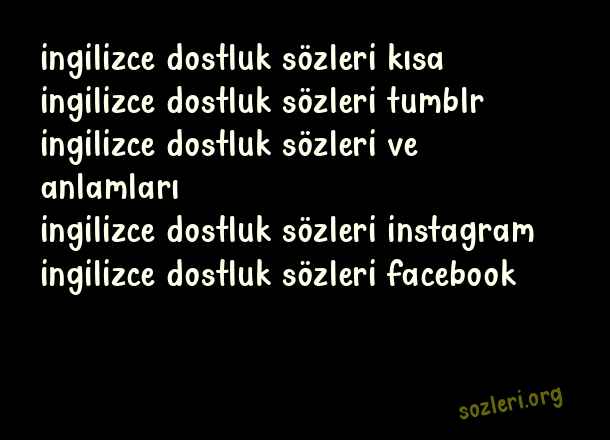 İngilizce Dostluk
