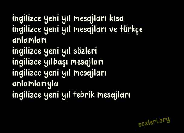 İngilizce Yeni Yıl