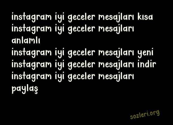 İnstagram İyi Geceler