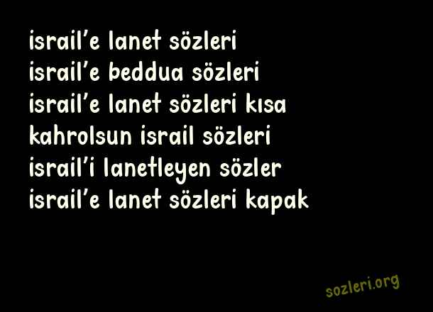 İsrail’e Lanet