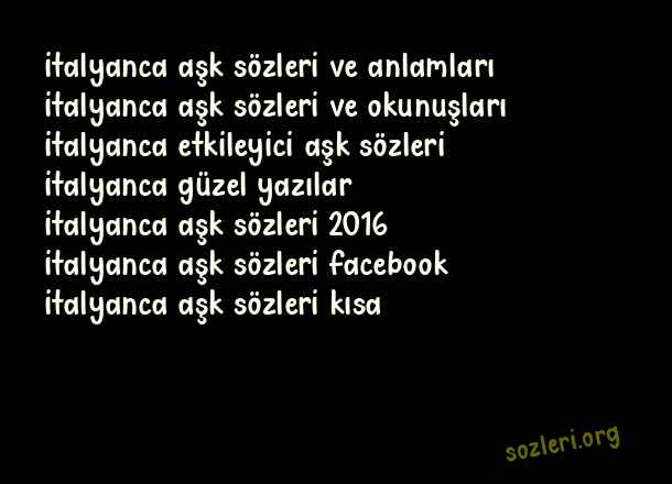 İtalyanca Aşk