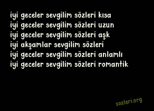 İyi Geceler Sevgilim