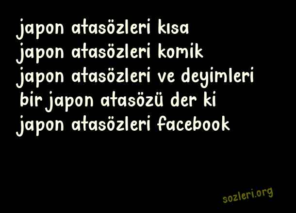 Japon Atasözleri