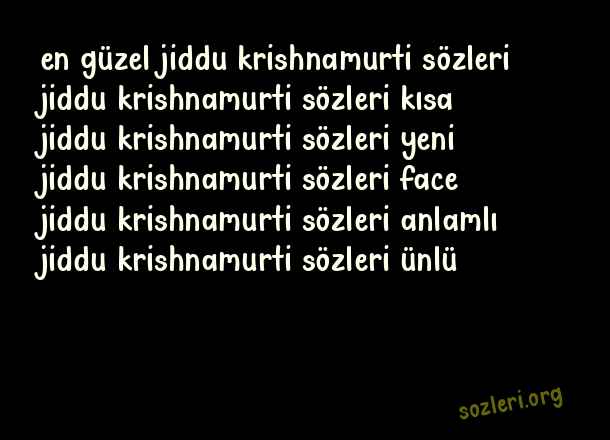 Jiddu Krishnamurti