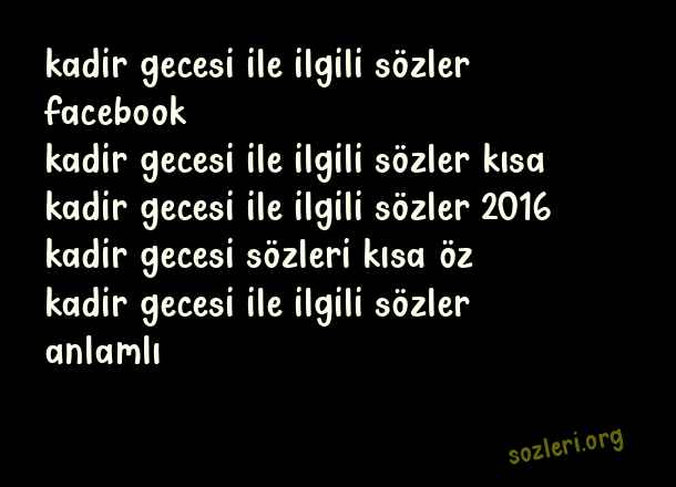 Kadir Gecesi İle İlgili Kutlama