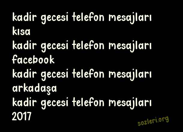 Kadir Gecesi Telefon