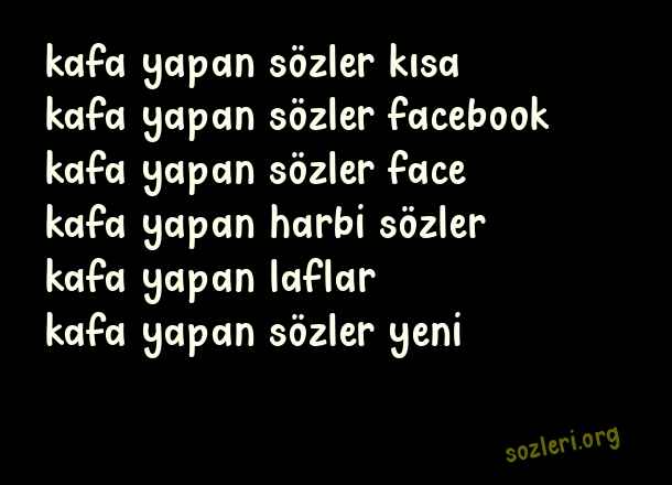 Kafa Yapan Sözler