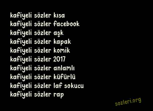 Kafiyeli Sözler