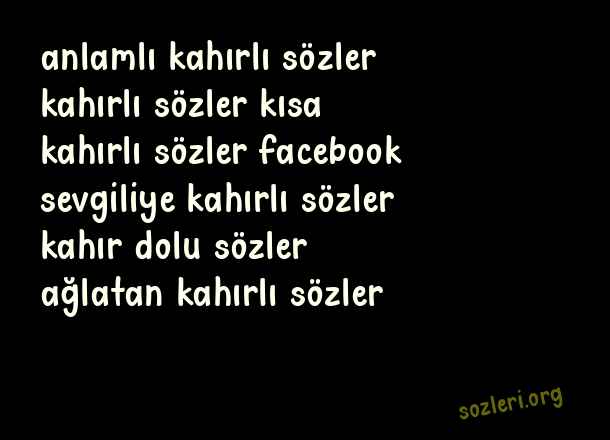 Kahırlı Sözler