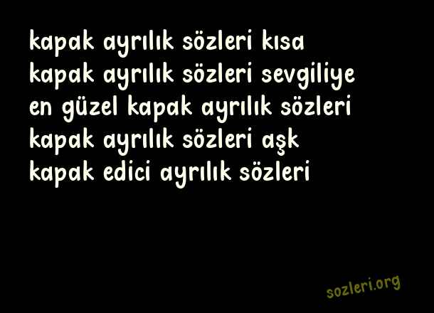 Kapak Ayrılık