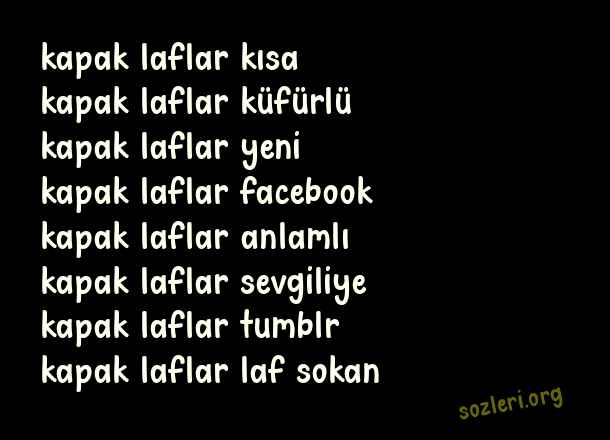 Kapak Laflar
