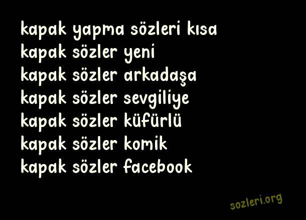 Kapak Yapma