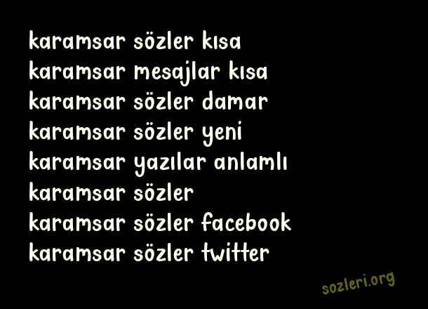 Karamsar Sözler
