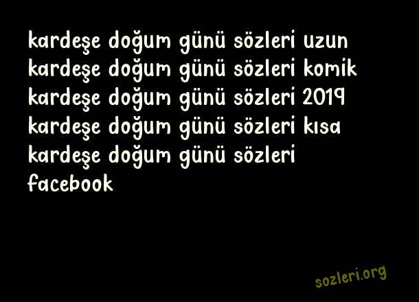 Kardeşe Doğum Günü