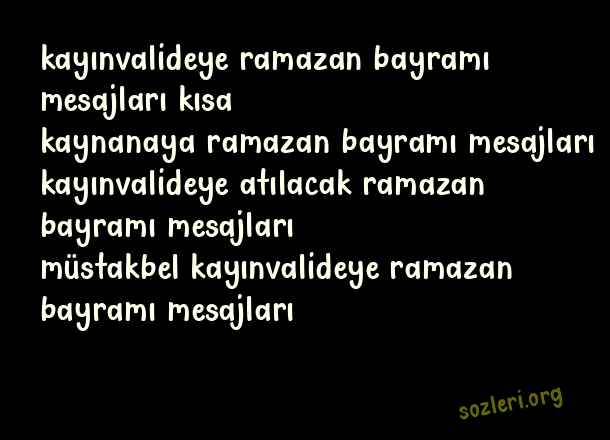 Kayınvalideye Ramazan Bayramı