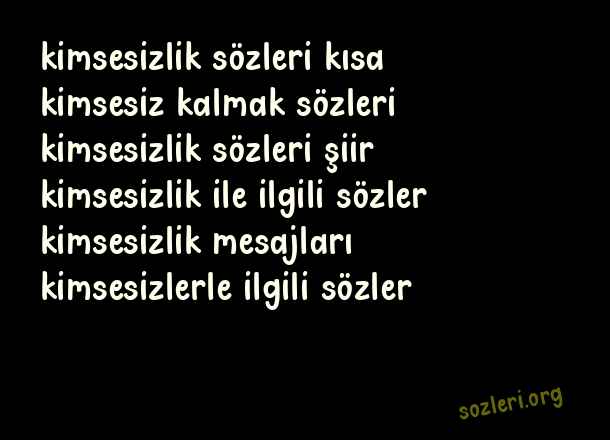 Kimsesizlik
